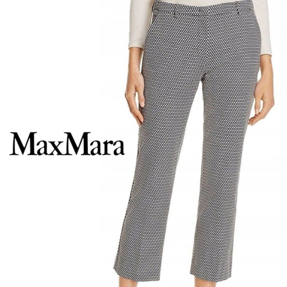 Maxmara Weekend Geometric Patterned Capri Flare Cropped Pants - Size 8